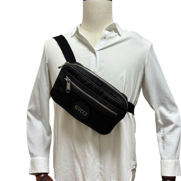 Authentic Gucci GG Supreme Off The Grid Waist Bag Belt Bag Pouch Mens Black - Picture 2 of 16